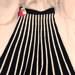 Elegant Black and White Striped Skirt